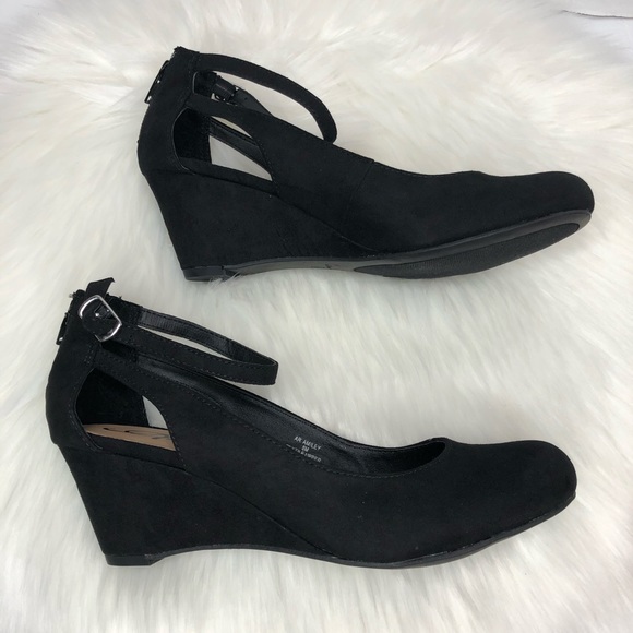 American Rag Miley Chop out black wedges 8M - Picture 2 of 8